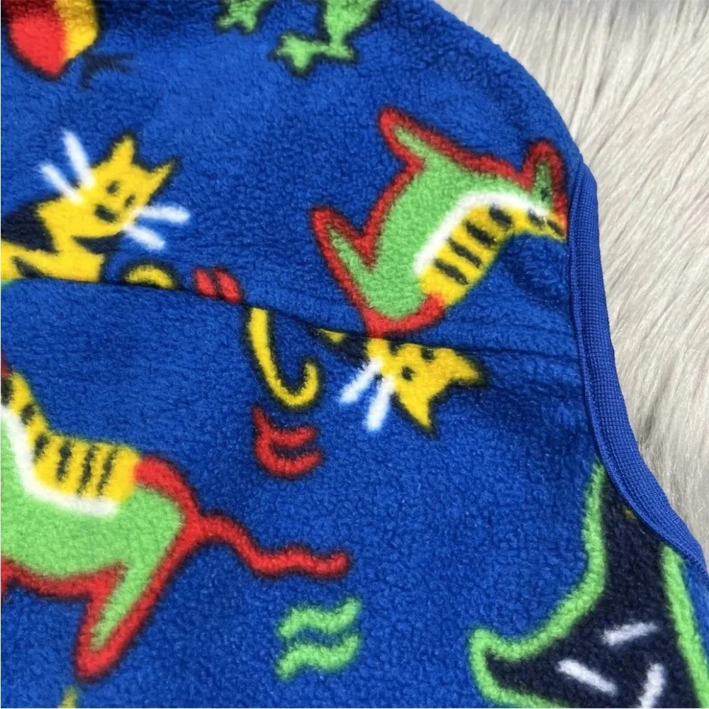 Vintage Columbia Blue Animal Fleece Vest Kids 4/5